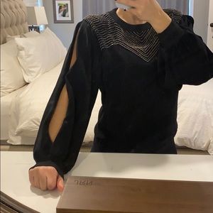 Black beaded sweatshirt